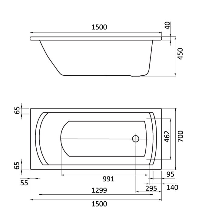 Приобрести santek монтана акриловая ванна прямоугольная 150х70 см, белая