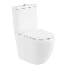 BelBagno Унитаз компакт безободковый AMANDA с сиденьем дюропласт, микролифт, белый BB051CPR/BB051SC