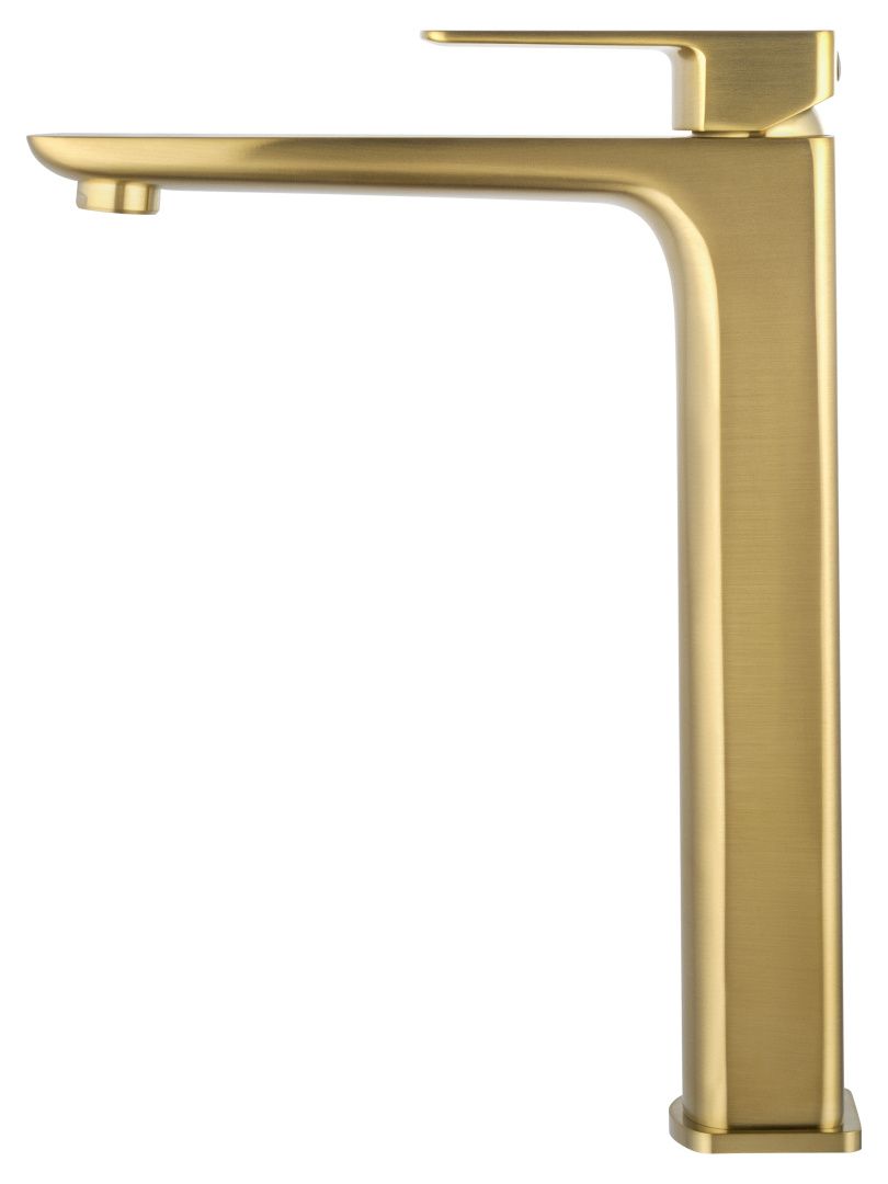 Приобрести смеситель для раковины высокий wonzon & woghand edge, брашированное золото (ww-88239003-bg)