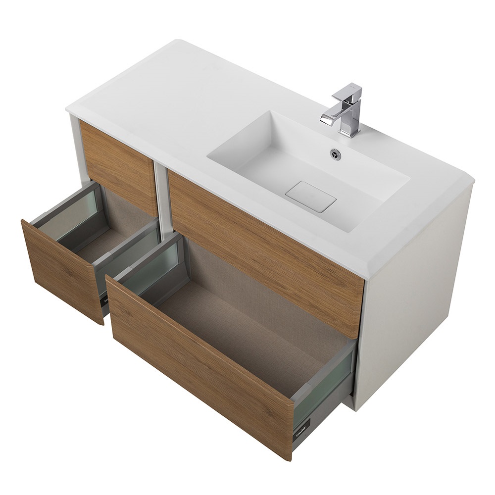 Приобрести cezares тумба подвесная с раковиной bellagio 106 см rovere tabacco, правосторонняя, дерево 54716