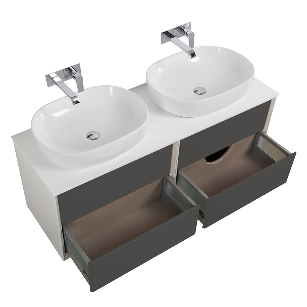 Приобрести cezares тумба со столешницей подвесная bellagio 140 см grigio nuvola, серая 55301