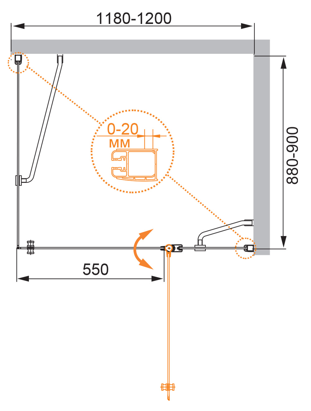 Приобрести cezares душевое ограждение elena 120х90 см, хром elena-w-ah-1-120/90-p-cr-r
