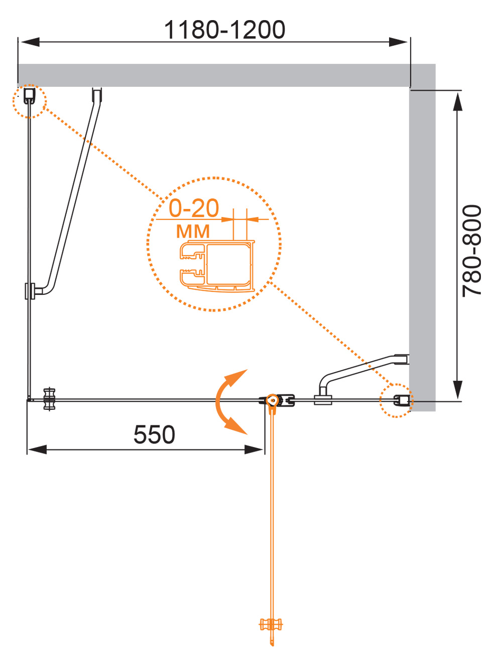 Приобрести cezares душевое ограждение elena 120х80 см, хром elena-w-ah-1-120/80-p-cr-r
