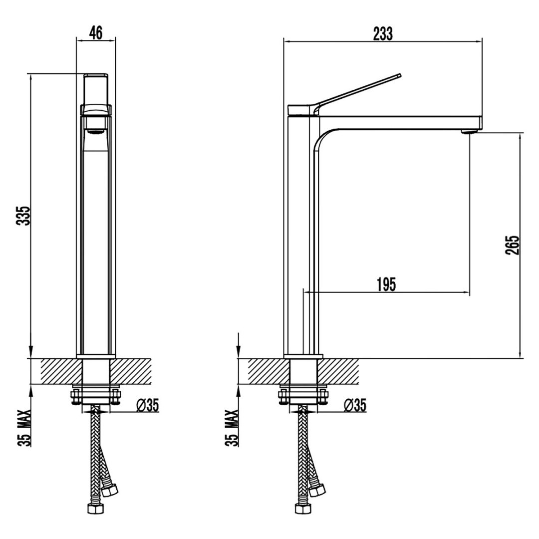 Приобрести смеситель для раковины azario vise высокий, графит az-vqq168r30aj