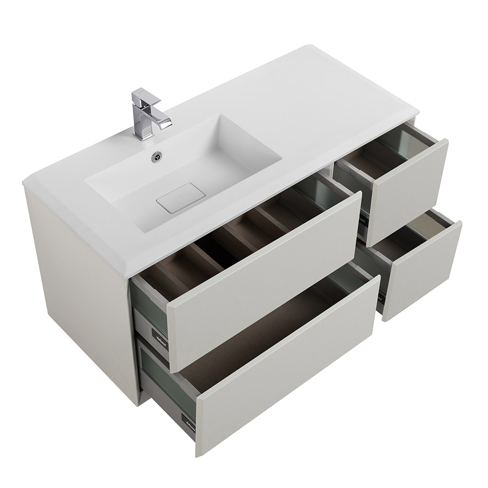 Приобрести cezares тумба подвесная с раковиной bellagio 106 см bianco opaco, левостороняя, белая матовая 54714