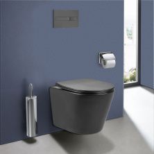 Vincea Унитаз подвесной Piatti, ультратонкое сиденье, микролифт, антрацит матовый VT1-11SMA