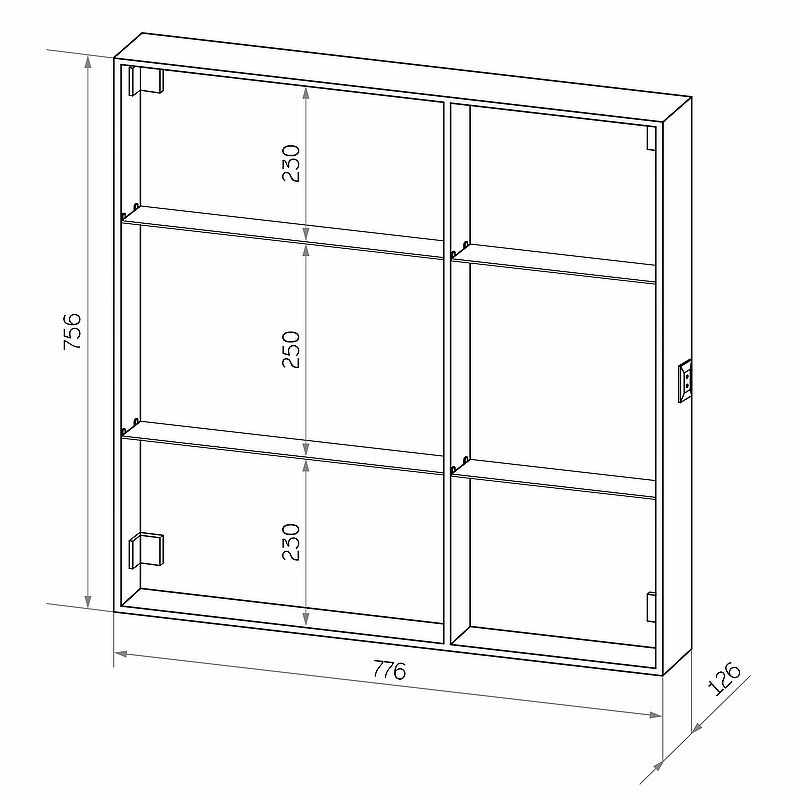 Приобрести continent зеркало шкаф с подсветкой aperio 80х80 см, сенсорный включатель, левосторонее, белое