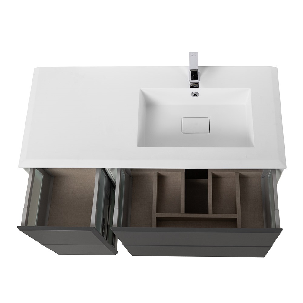 Приобрести cezares тумба подвесная с раковиной bellagio 106 см grigio nuvola, правосторонняя, серая 55301