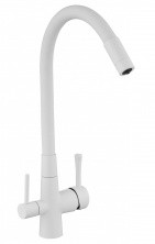 Savol Смеситель для кухни 340мм, гибкий излив, белый S-L1806W-02