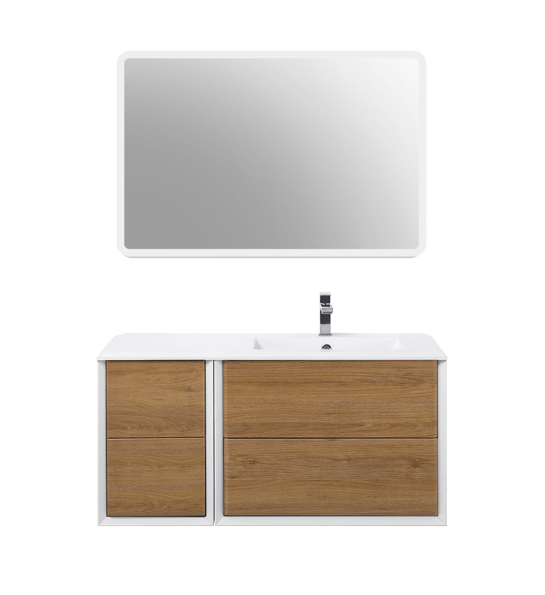 Приобрести cezares тумба подвесная с раковиной bellagio 106 см rovere tabacco, правосторонняя, дерево 54716