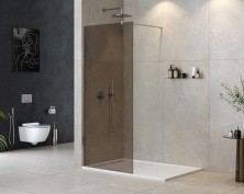 Cezares Душевая перегородка LIBERTA 100 см, бронза\хром LIBERTA-L-1-100-120-BR-Cr