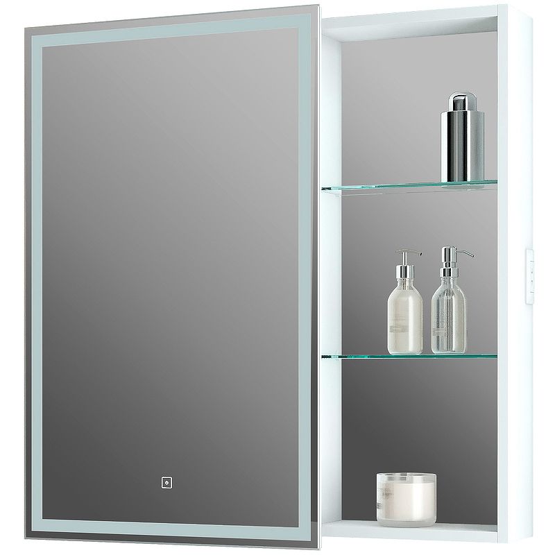 Приобрести continent зеркало шкаф с подсветкой aperio 80х80 см, сенсорный включатель, левосторонее, белое