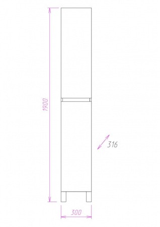Приобрести onika пенал напольный элита 190х32см, 403039