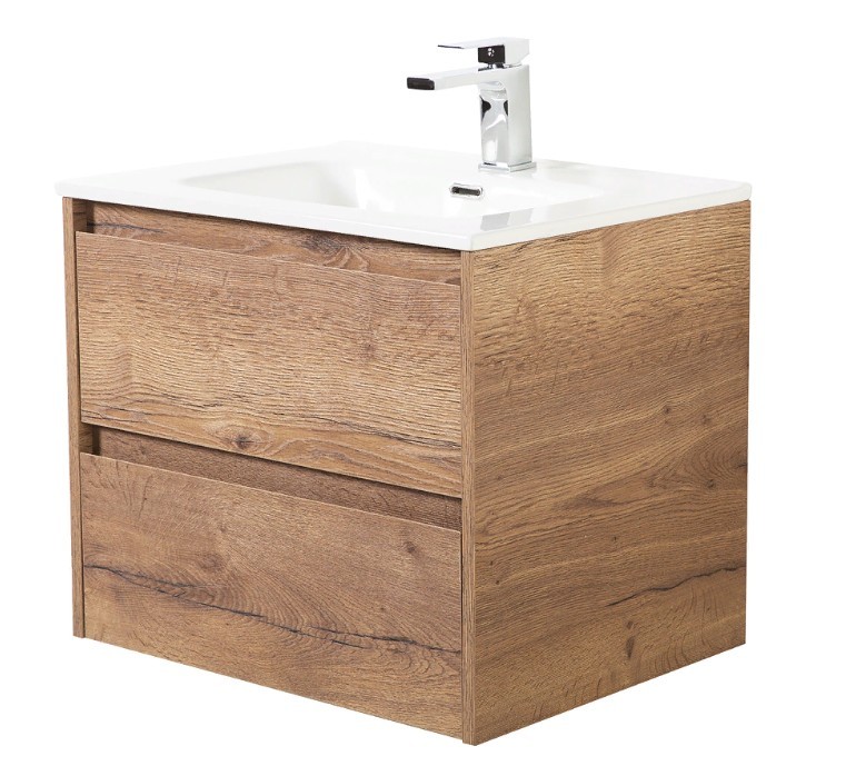 Приобрести тумба подвесная с раковиной belbagno kraft-600-2c-so-rt 60 см, rovere tabacco