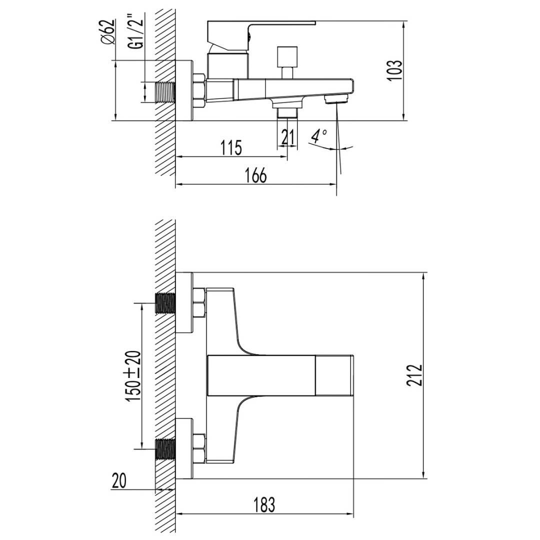 Приобрести azario смеситель для ванны eddie, с ручным душем, черный az-wqy238207pa