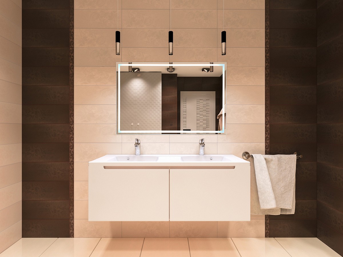 Приобрести azario зеркало ливия 120х80 см, белый, с подсветкой, диммер, датчик движения led-00002270