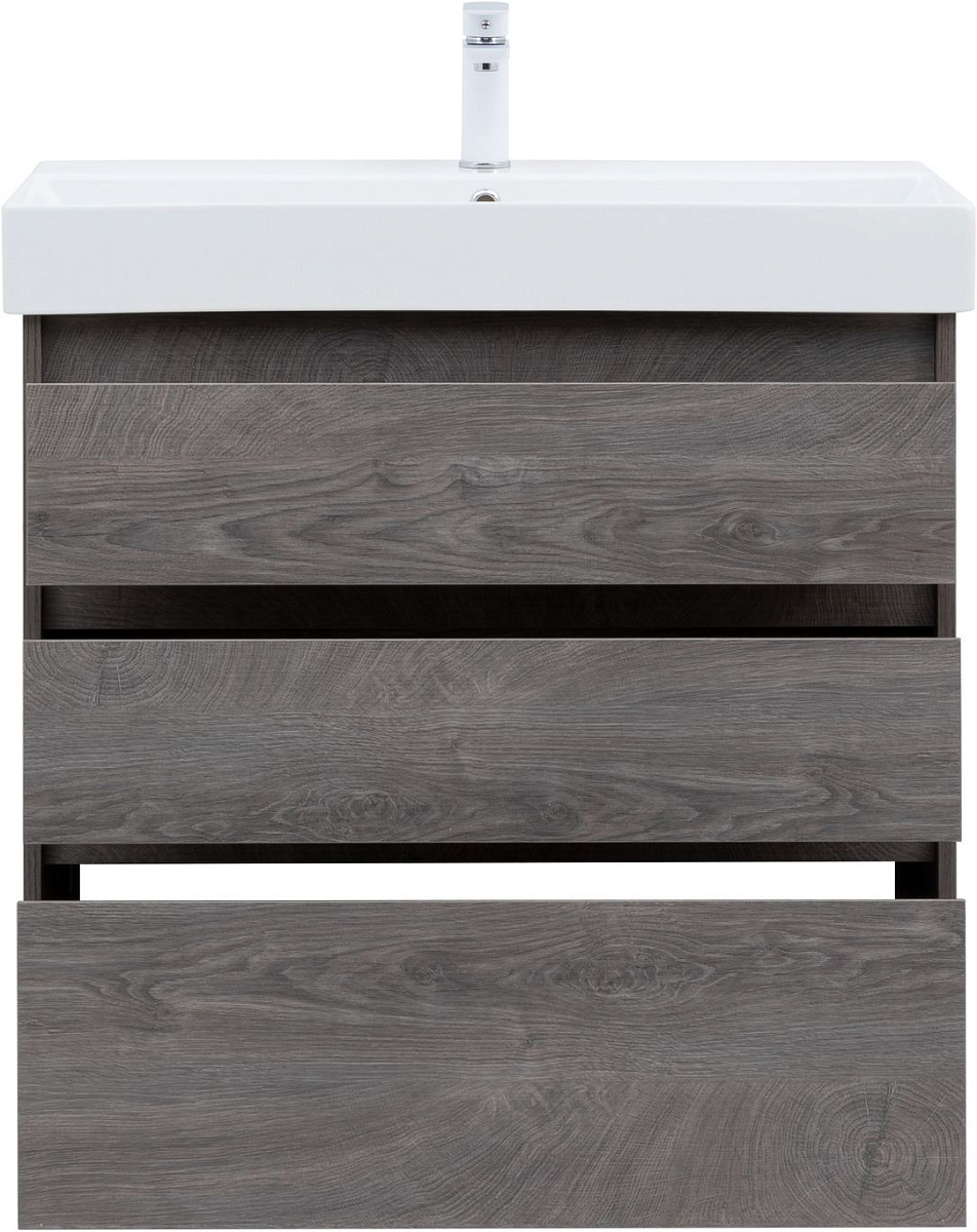 Приобрести aquanet тумба с раковиной nova lite 85 см, дуб рошелье (3 ящика)