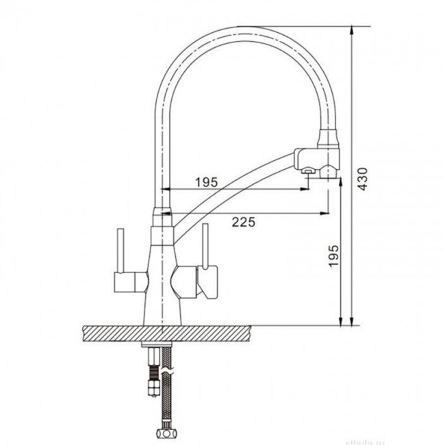 Приобрести gappo смеситель для кухни g4398 с фильтром и гибким изливом, сатин\серый 88597