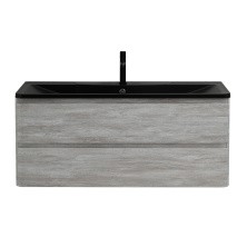 BelBagno Тумба с раковиной ALBANO 120 см, подвесная Rovere Vintage Bianco, чёрная раковина
