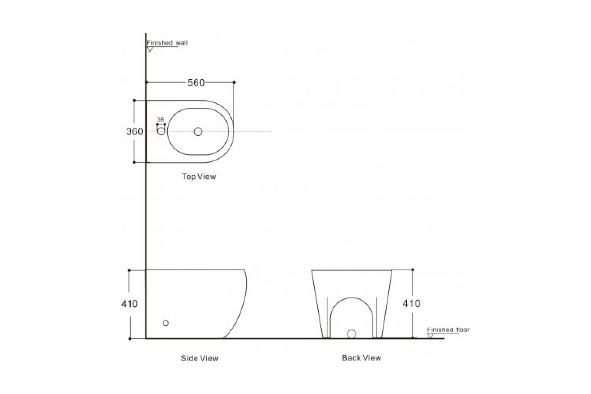 Приобрести aquanet биде напольное cetus 2.0 b1 lx-1831
