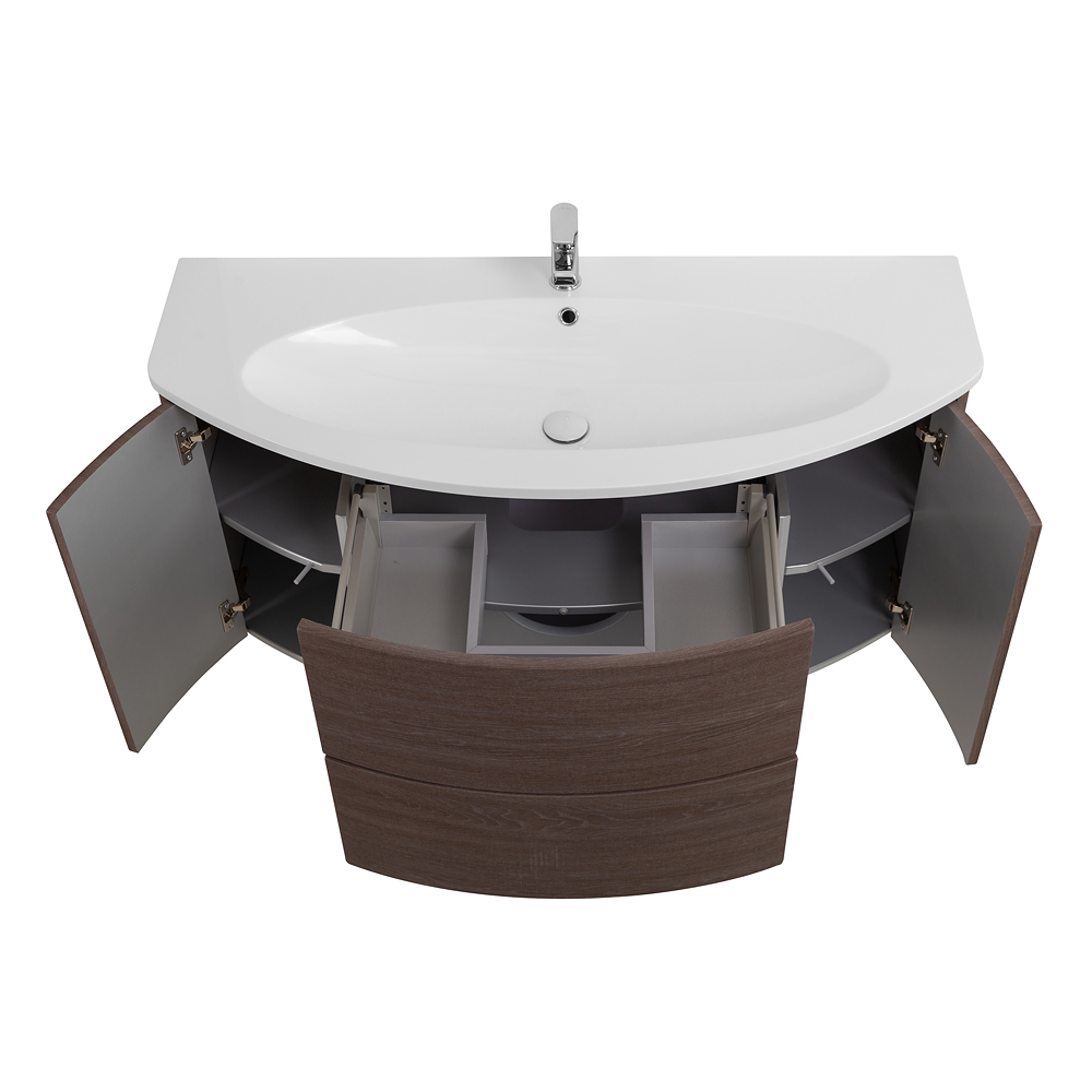 Приобрести cezares тумба подвесная с раковиной eden 121 см rovere scuro soft, коричневая 54408