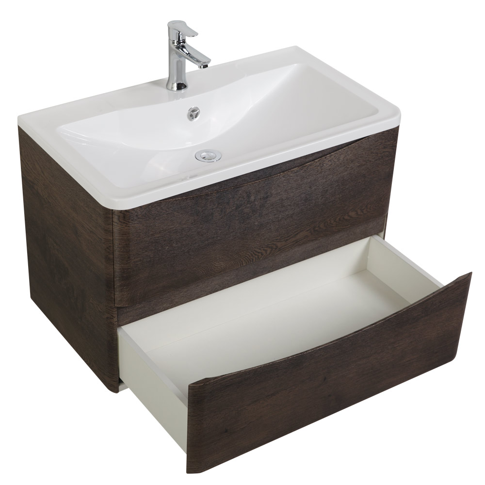 Приобрести belbagno тумба с раковиной acqua 80 см, подвесная rovere nature grigio, белая раковина