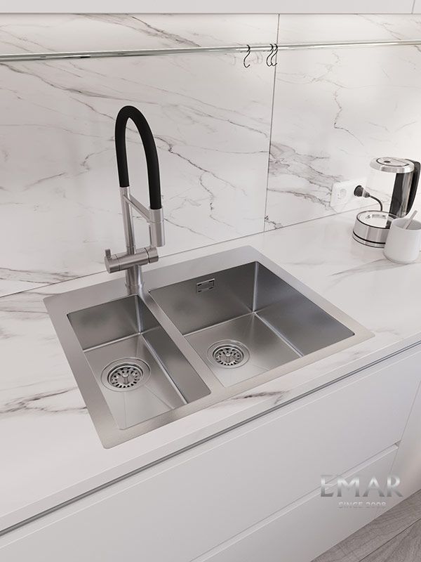 Приобрести oulin кухонная мойка 61х50 см, сатин oulin ol-ftr202r