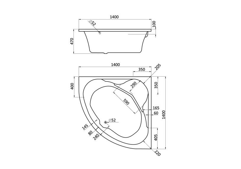 Приобрести ванна акриловая santek мелвилл 140х140 см, белая 1-wh30-2-402