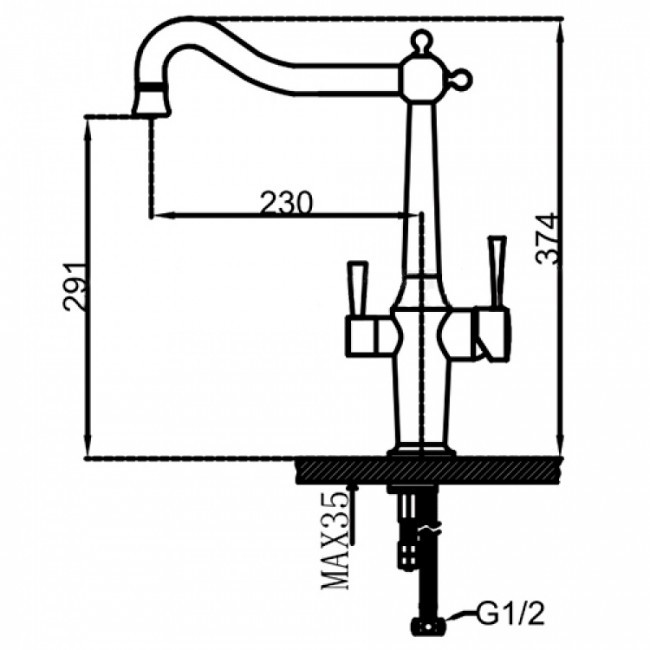 Приобрести gappo смеситель для кухни g4398-14 с подключением к фильтру, хром 16662