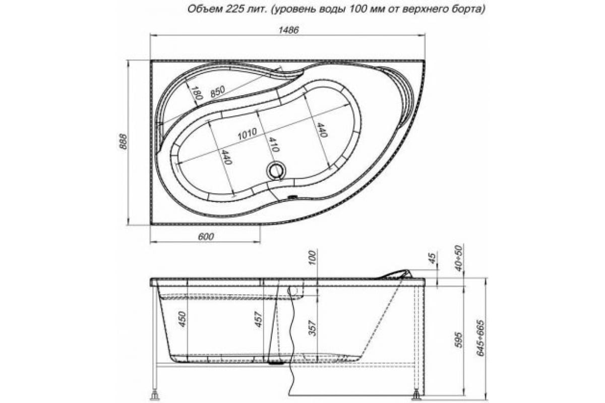 Приобрести aquanet фронтальная панель для ванны graciosa 150 см, белая l
