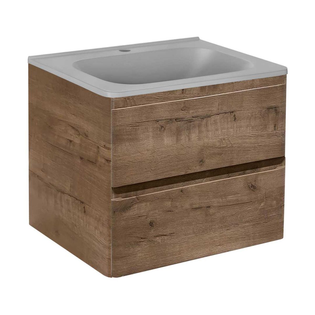 Приобрести vincea тумба подвесная vico 60 см, дуб винтаж с серой матовой раковиной vmc-2v600vo;vcb-2vp600g