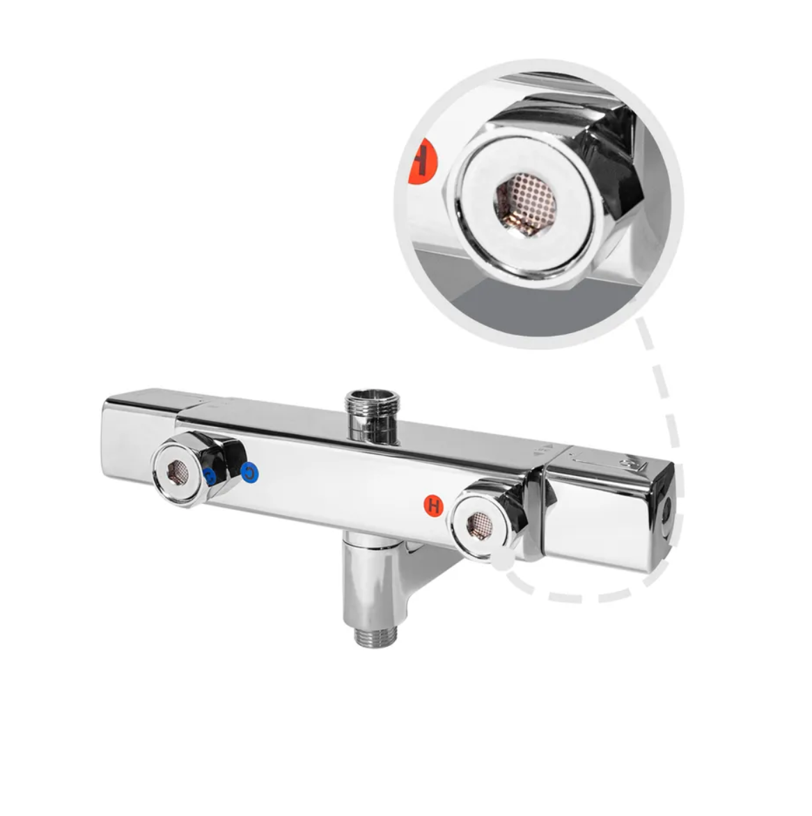 Приобрести grocenberg душевая система с термостатом, хром gb7005cr