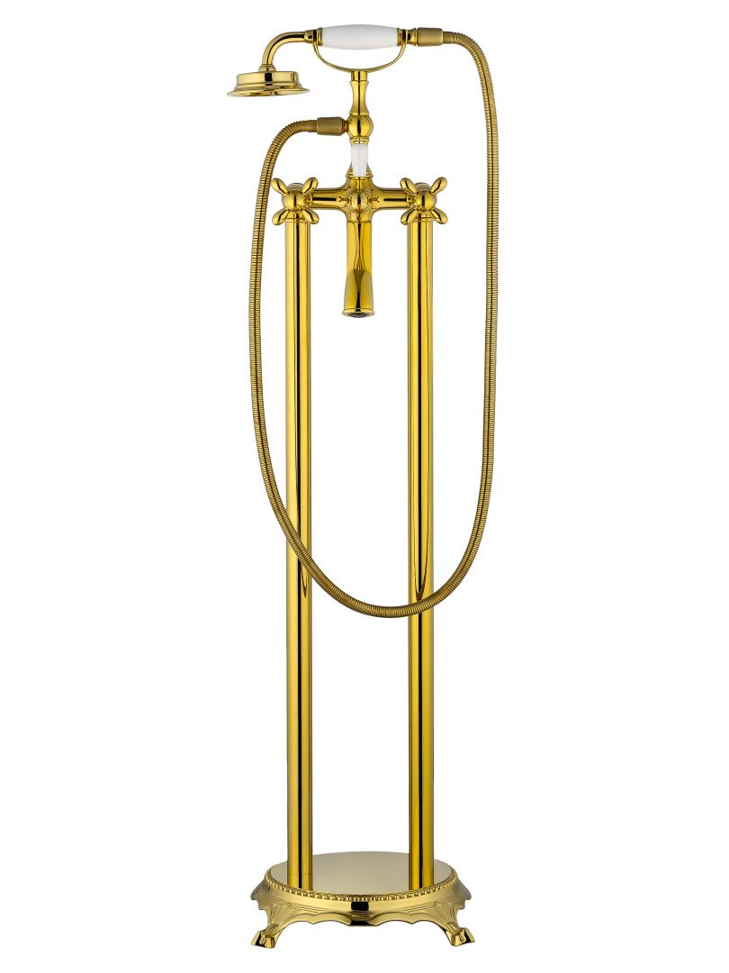 Приобрести смесители напольные для ванн и раковин wonzon & woghand retro, глянцевое золото (ww-88649020-pg)