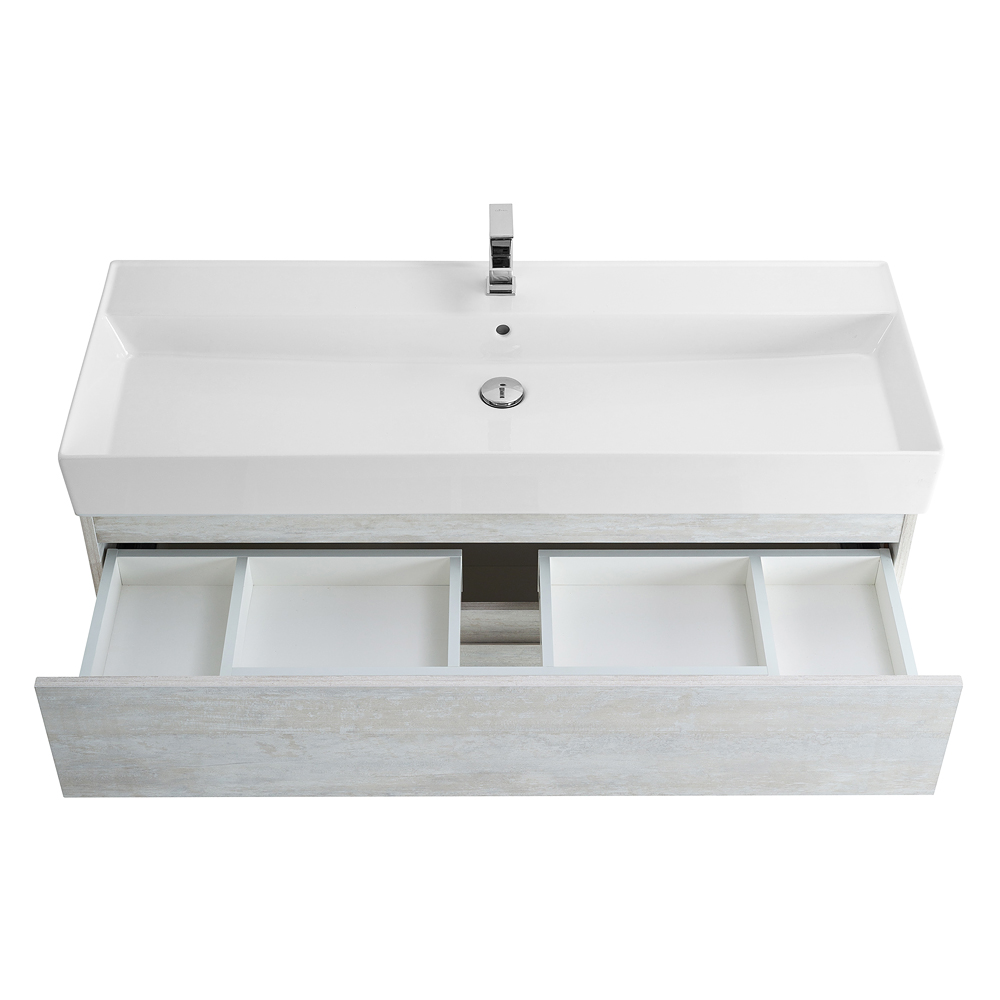 Приобрести cezares тумба подвесная с раковиной molveno 46 120 см legno bianco, белый глянец molveno 46-120-2c-so-lb