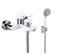 Смеситель для ванны ViEiR Autunno с ручным душем, белый\хром V263531F