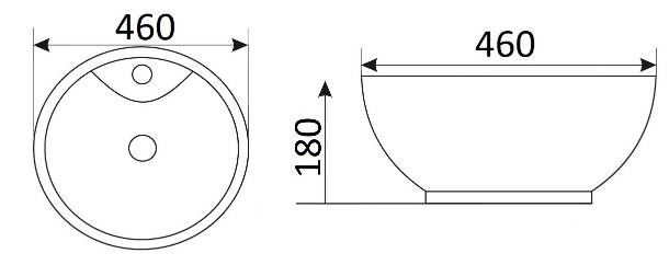 Приобрести раковина-чаша ceramalux 45 см 9001