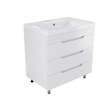 Mirsant Тумба напольная SOHO 80\2 80 см с раковиной Deep-80, белая УТ000072522