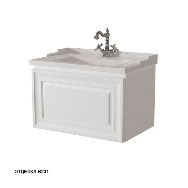 Приобрести caprigo тумба с раковиной подвесная ponza 70 см, белая матовая 13511-в231