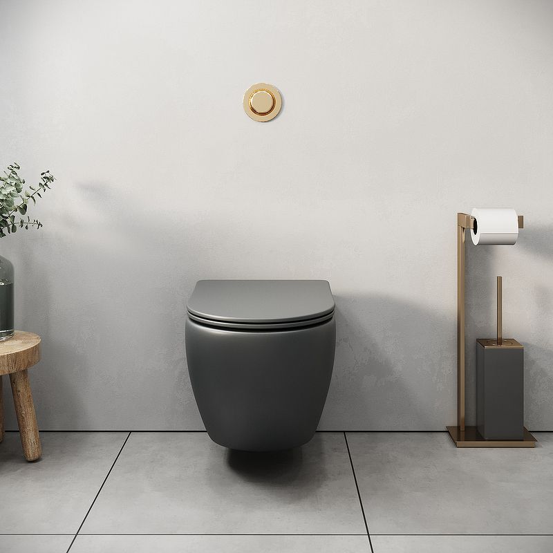 Приобрести grossman унитаз подвесной с крышкой дюропласт, микролифт, серый матовый gr-4455gms