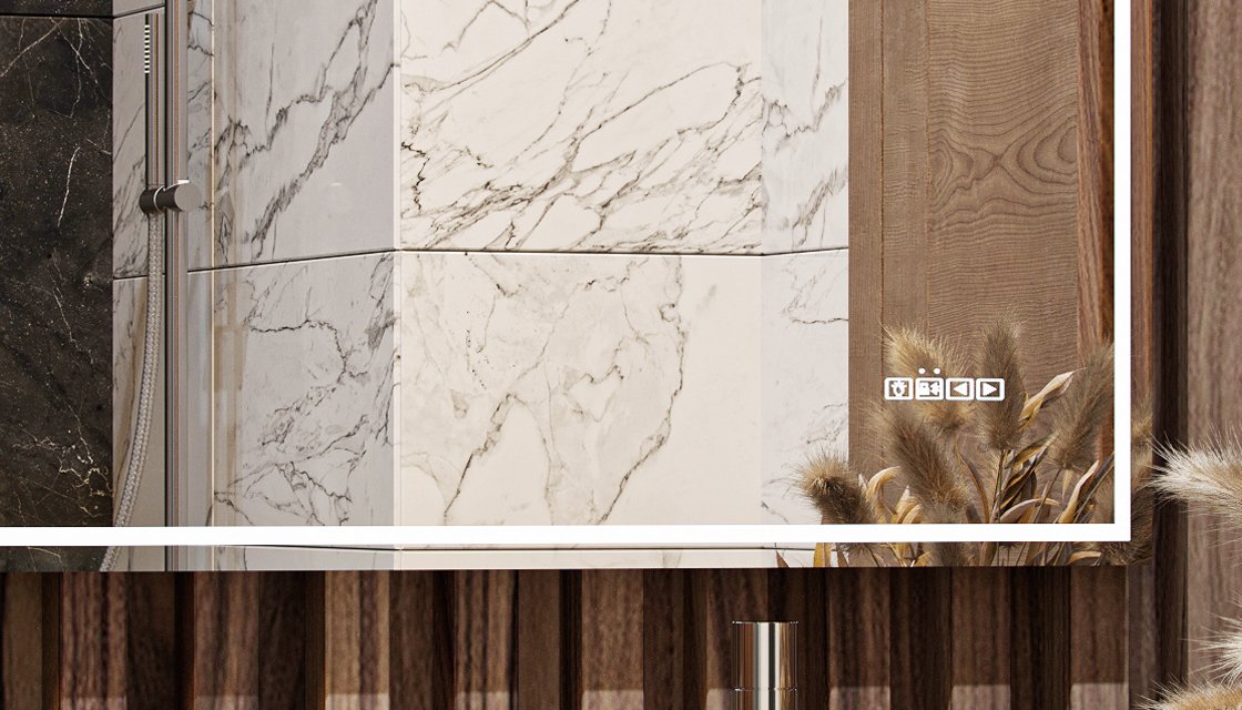 Приобрести зеркало velvex klaufs media 100x70 см c антизапотеванием, bluetooth, подсветка, сенсорное управление, zkkla.me.100.al