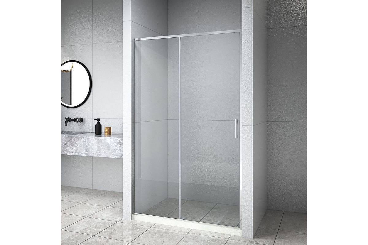 Приобрести aquanet душевая дверь pleasure evo 140 ae65-n140-ct профиль хром, прозрачное стекло