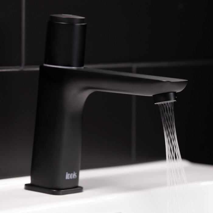 Приобрести iddis смеситель для раковины slide push control 182мм, черный матовый sliblbti01