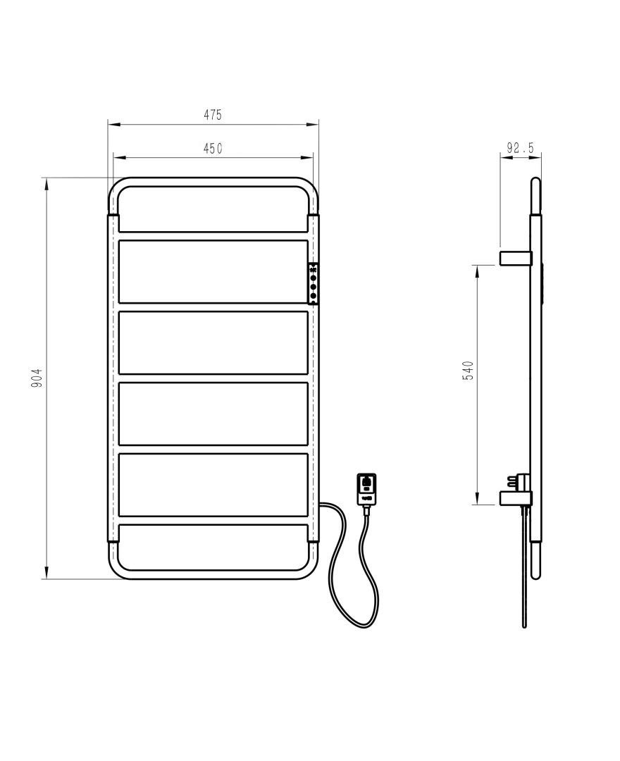 Приобрести полотенцесушитель электрический wonzon & woghand wismar, темный графит (ww-al202-gm)
