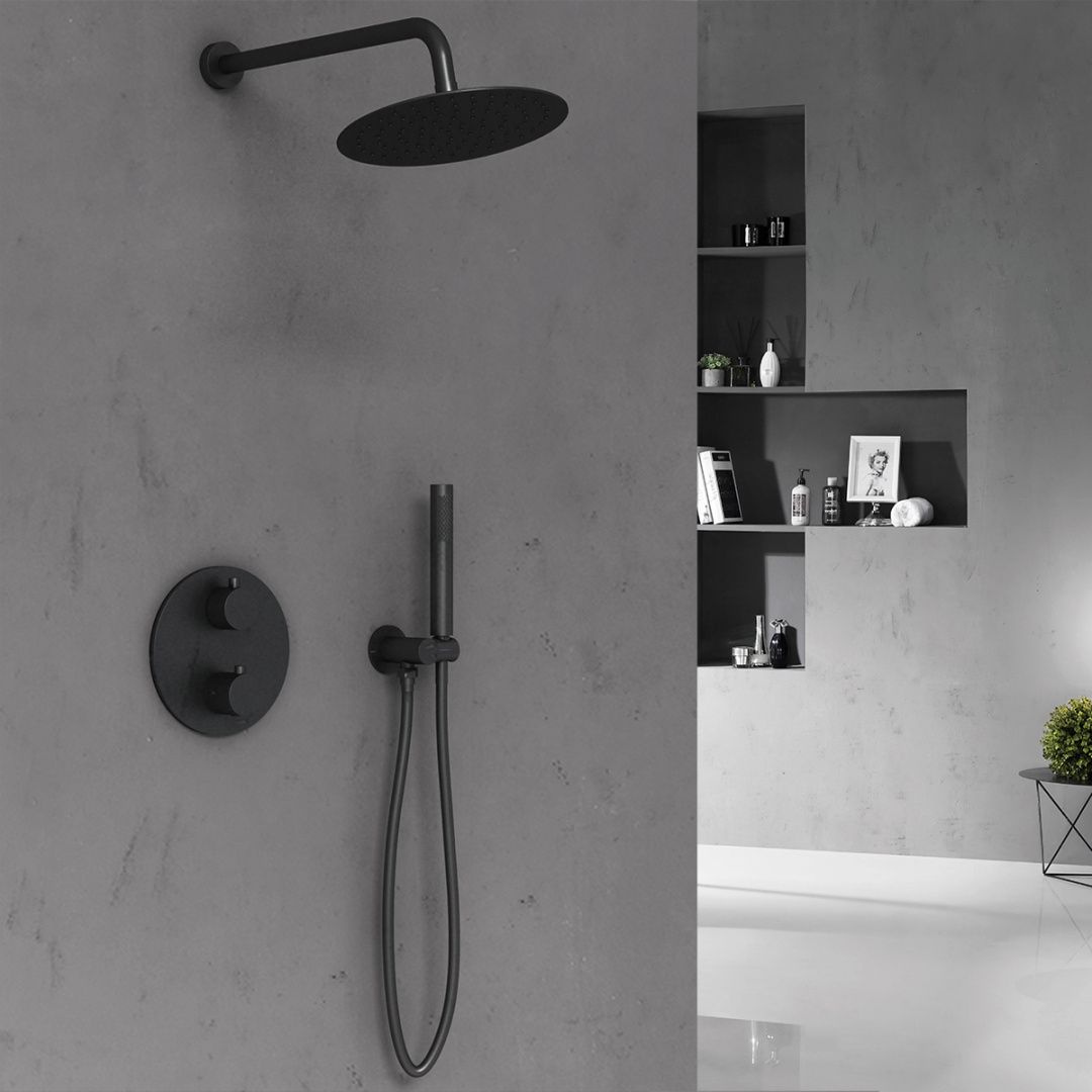 Приобрести vincea встраиваемая душевая система с термостатом, черная матовая vsfw-101tmb