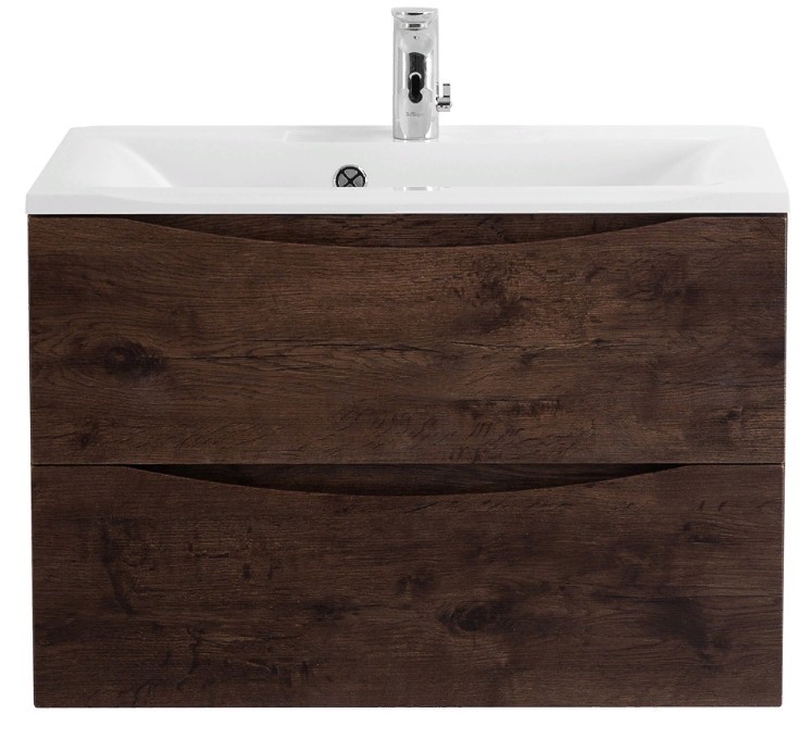 Приобрести тумба подвесная с раковиной belbagno marino-750-2c-so-rw-p 75 см, rovere moro