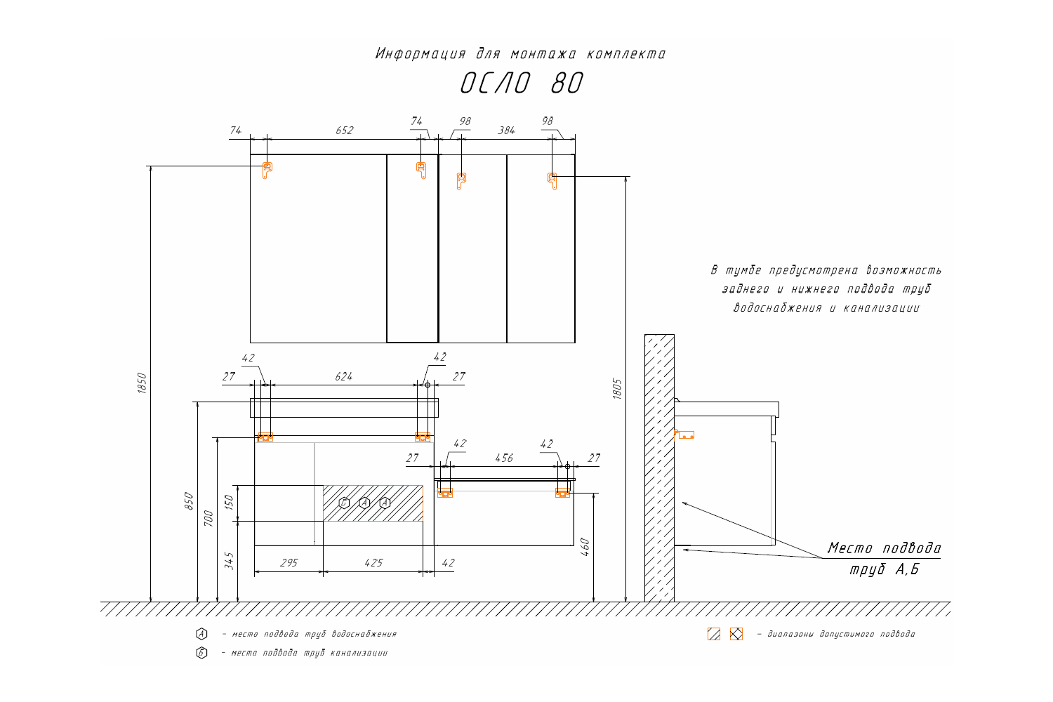 Приобрести сomforty зеркало-шкаф осло-80 бетон светлый