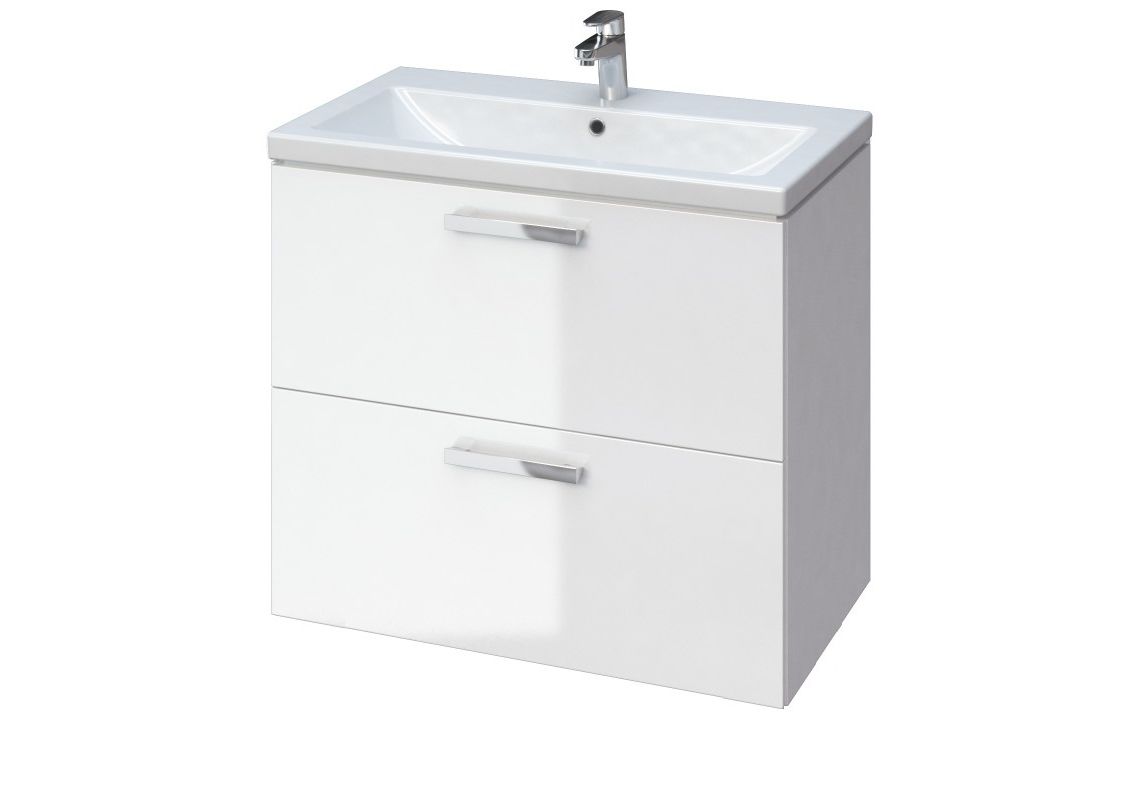 Приобрести тумба подвесная с раковиной cersanit melar 80 см, 2 ящика, белый