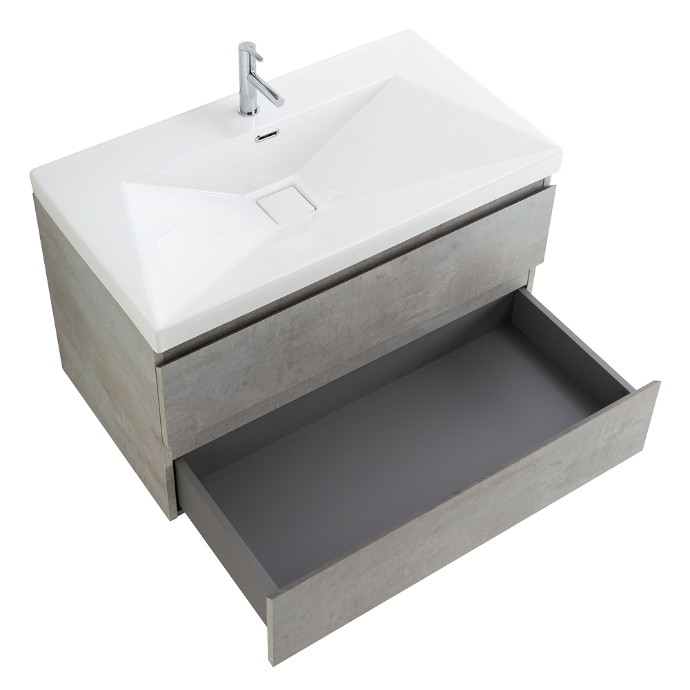 Приобрести cezares тумба подвесная с раковиной molveno 90 см beton, бетон molveno-90-2c-so-bet
