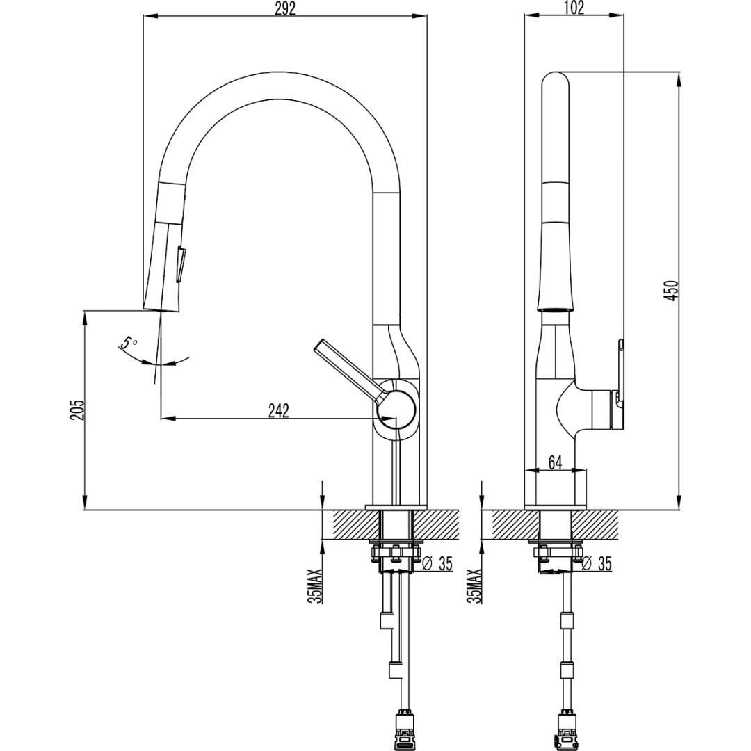 Приобрести смеситель для кухни azario vincente, 450 мм, хром az-vpv569064c