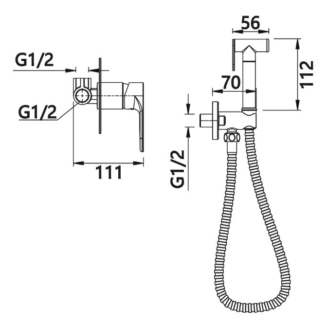 Приобрести смеситель с гигиеническим душем, встраиваемый vieir ergo, хром v043552